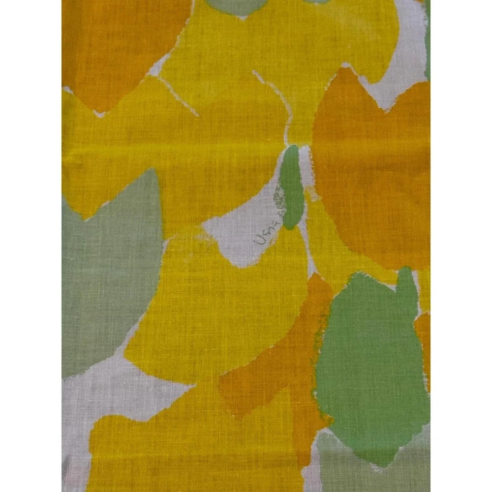 Vera Neumann Vintage Custom Curtain Panels 4 pc Yellow Orange‎ Tulip Floral